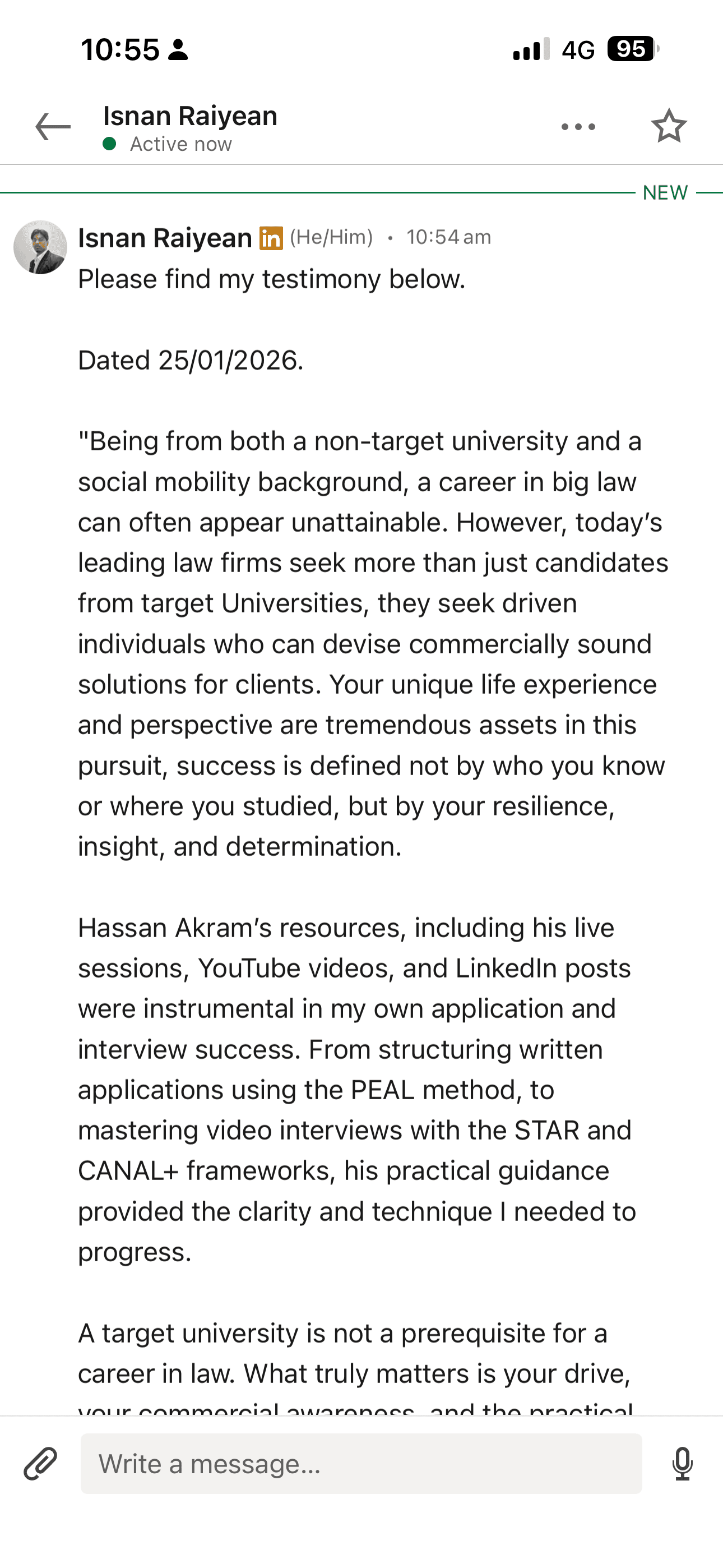 Anonymous ECS client, 6 corporate law firm outcomes, BBC A-levels